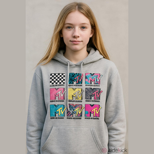 Vintage MTV Gray Hoodie Ladies Junior Size 3XL (21)